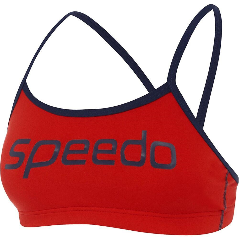 ENDURANCE+ CROP SET TWO PIECE NAVY FIRE RED SPEEDO