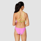 SPEEDO COLOUR BLOCK TIE BACK ONE PIECE SWIMSUIT