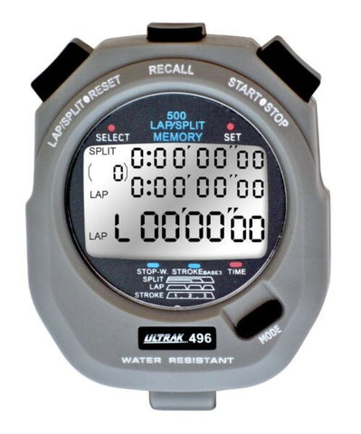 ULTRAK 496 GREY STOPWATCH PROF-500 LAP