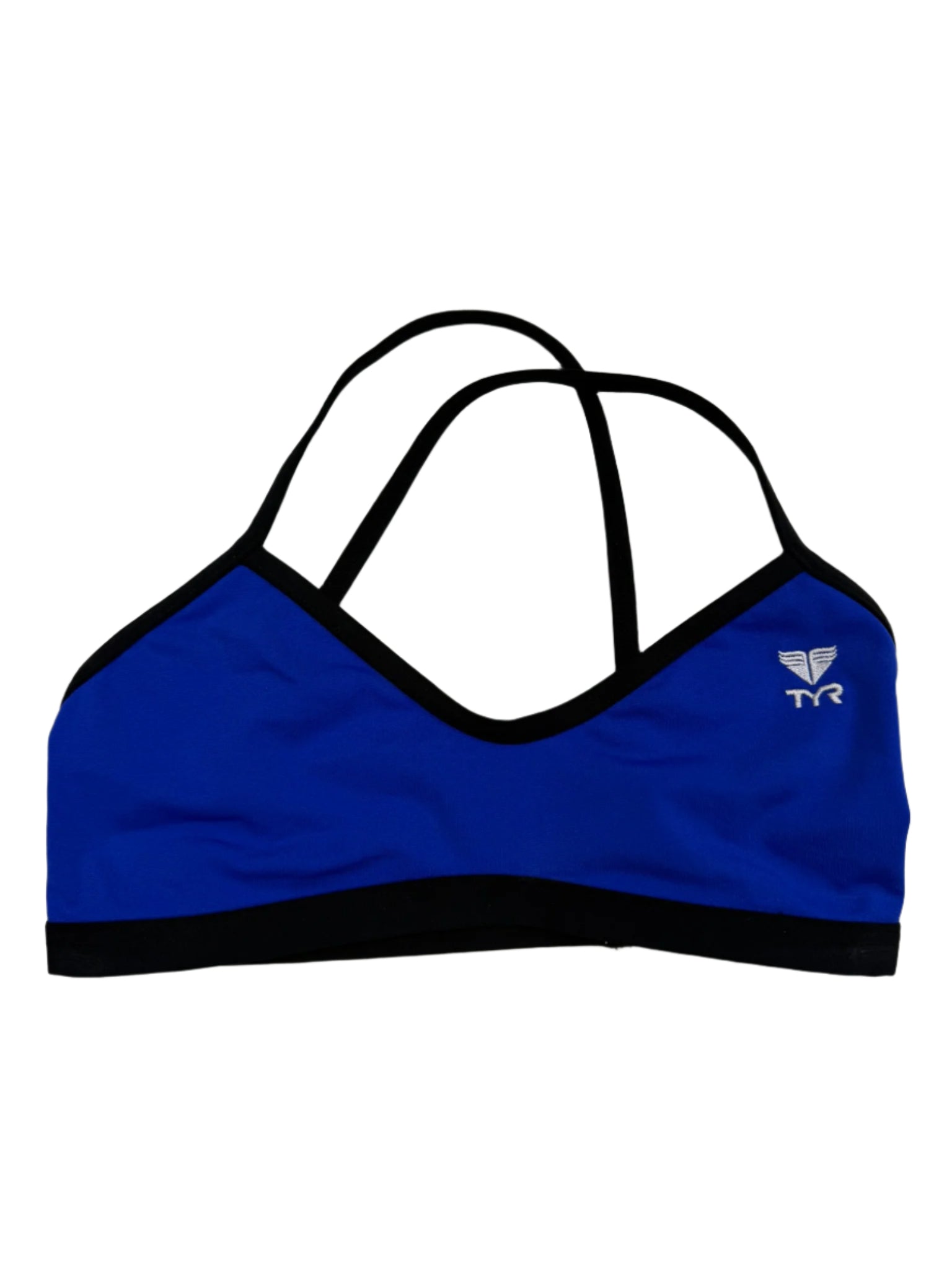 TYR TRINITY TOP- ROYAL-BLACK- GIRLS 14