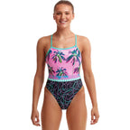 FUNKITA TWISTED STRAP ONE PIECE SWIMSUIT - TWILIGHT SESSION