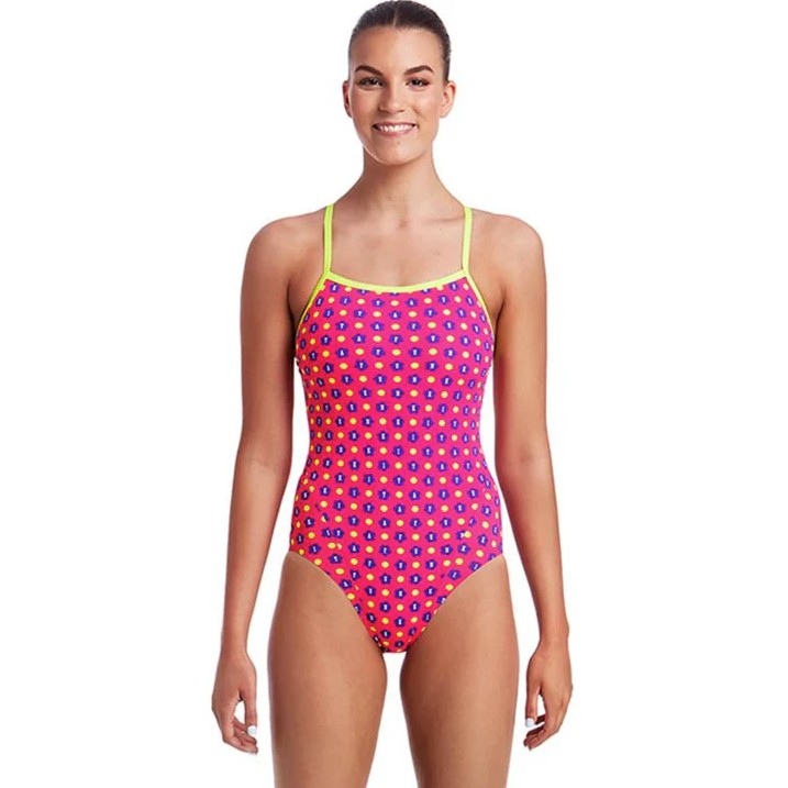 FUNKITA SINGLE STRAP ONE PIECE SWIMSUIT - DAISY DOTS