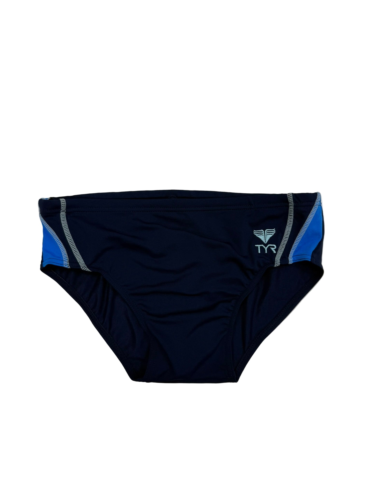 TYR BOYS CURVE SPLICE WIDE SIDE RACER BRIEF  - NAVY
