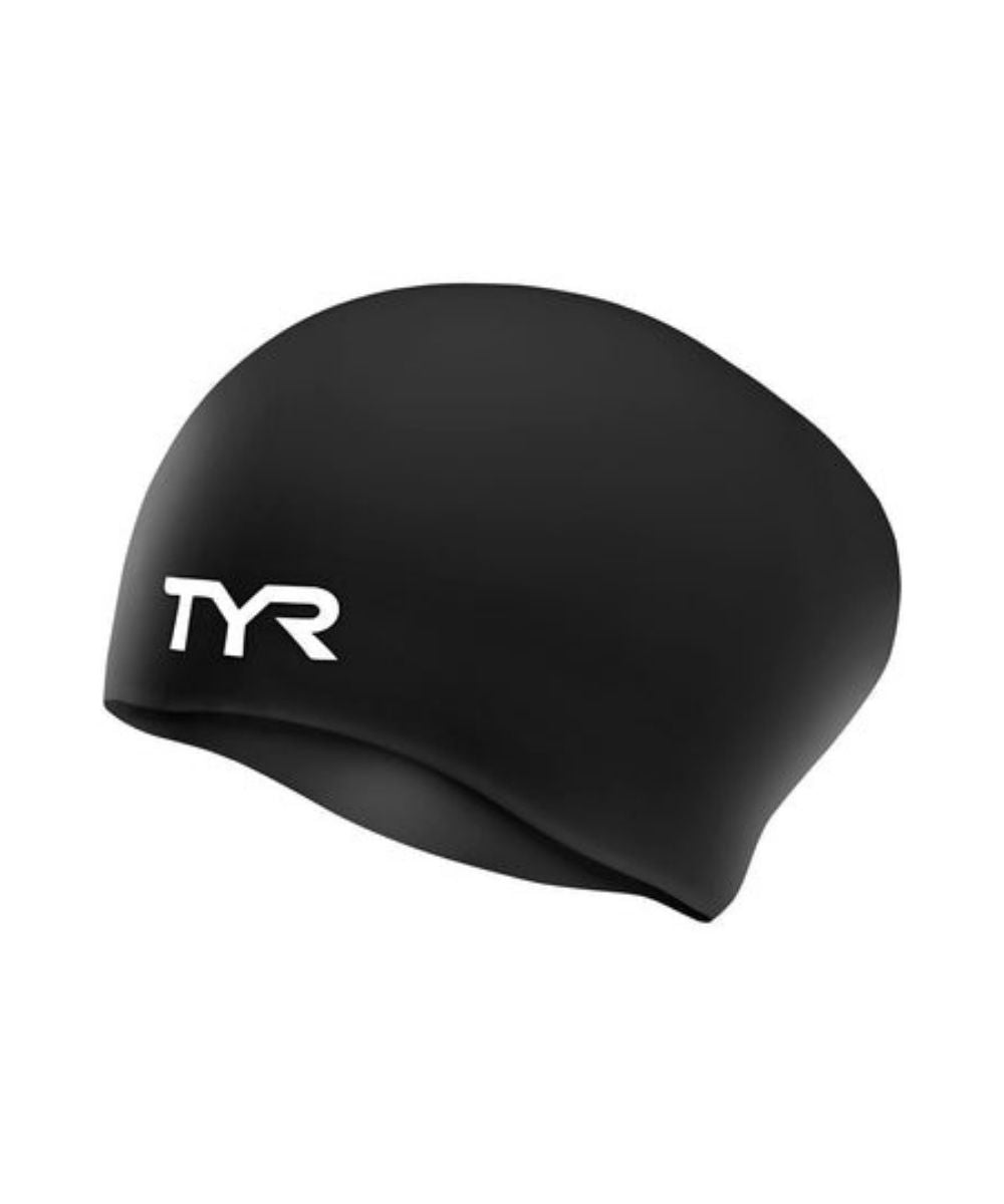TYR WRINKLE-FREE LONG HAIR YOUTH SILICONE CAP - BLACK