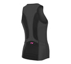 ZONE3 WOMENS AQUAFLO PLUS SLEEVELESS TRI TOP - BLACK/PINK