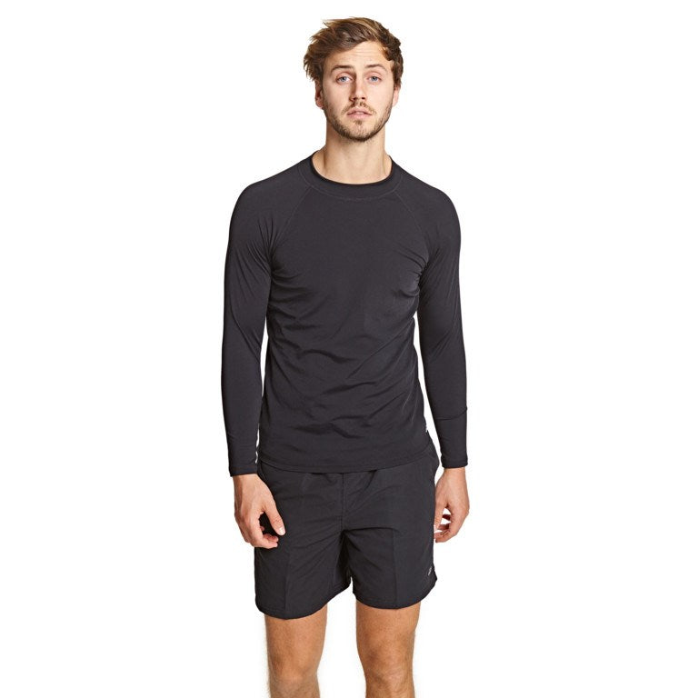 ZOGGS MENS JACKSON LONG SLEEVE SUN TOP - BLACK