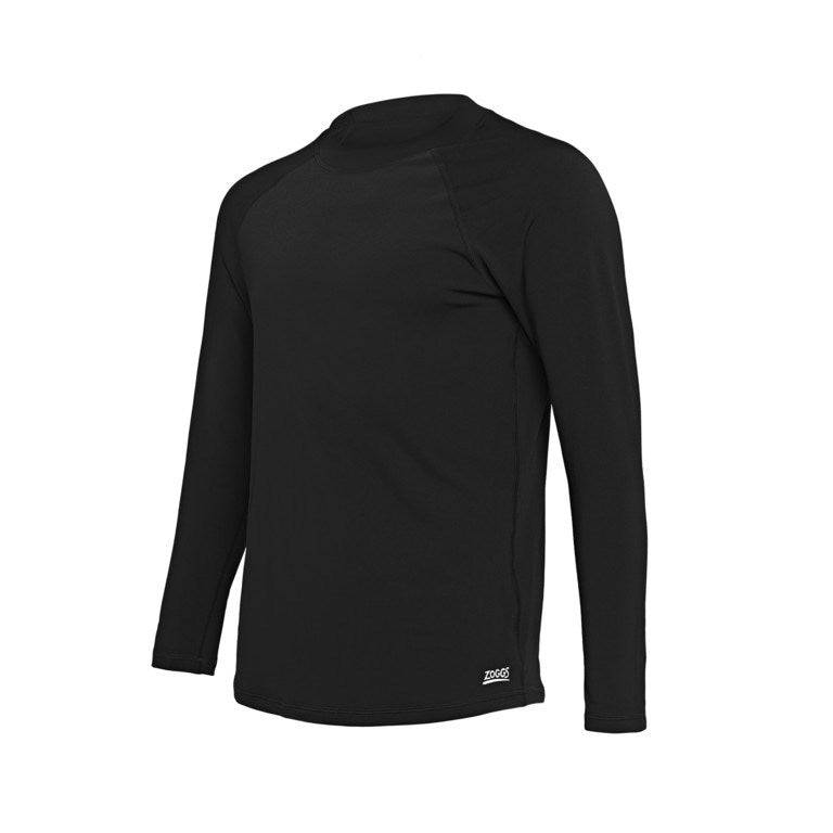 ZOGGS MENS JACKSON LONG SLEEVE SUN TOP RASH SHIRT - BLACK