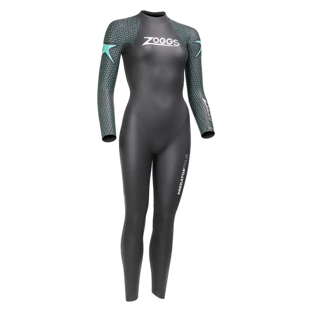 ZOGGS WOMENS PREDATOR TOUR SWIMMING & TRIATHLON WETSUIT - BLACK/TEAL