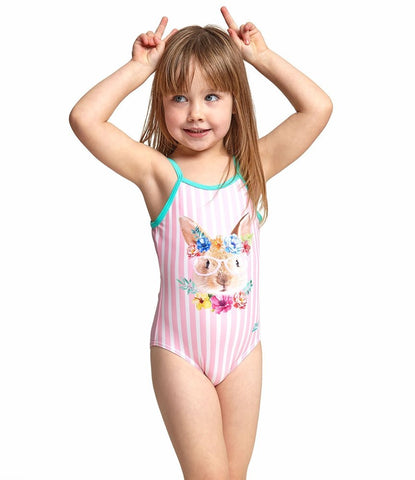 TODDLER GIRLS TROPICAL BUNNY U BACK ONE PIECE ZOGGS