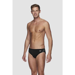 MENS ENDURANCE LOGO BRIEF BLACK WHITE