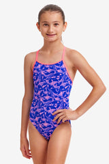 GIRL'S MINKY PINKY DIAMOND BACK ONE PIECE