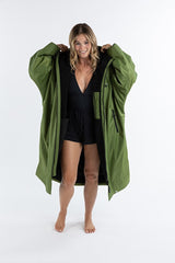 UNISEX DARK GREEN/BLACK LONG SLEEVE DRYROBE